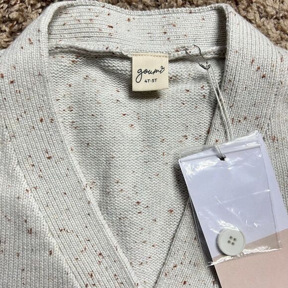 NWT Goumi Kids Shell Knit Button Up Sweater SZ 4-5T Toddler Cardigan Organic Cot - Picture 3 of 3